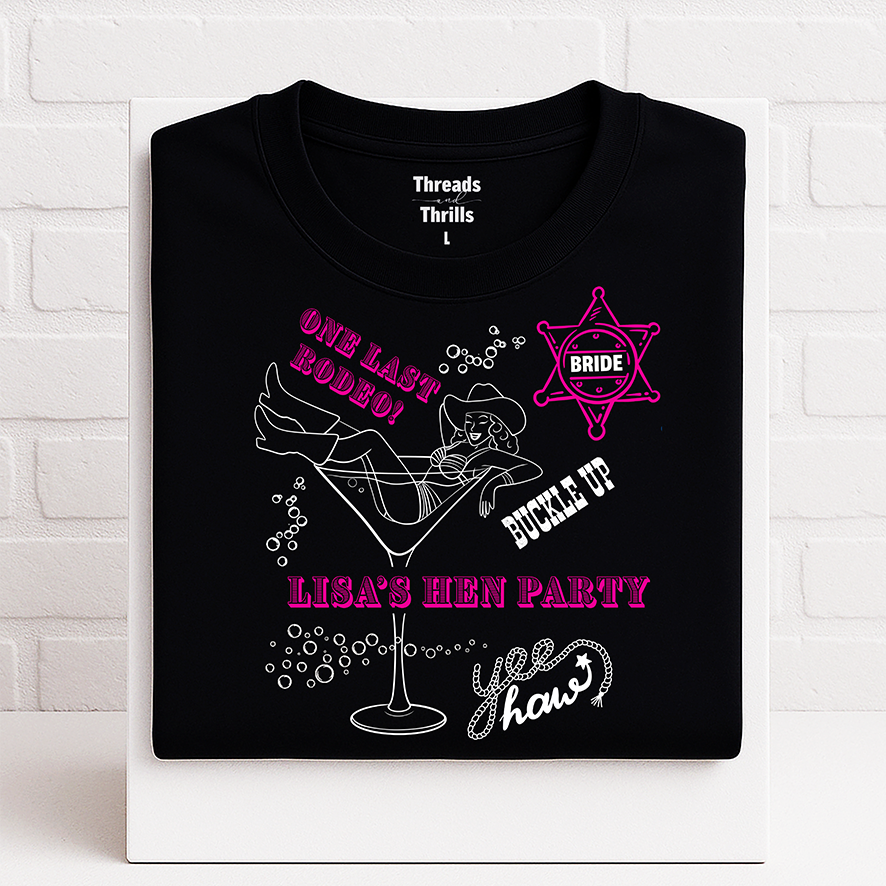 Western Hen Do Crop Tops/Baby Tees, T-Shirts or Jumpers, My Last Rodeo Bags/Gift s Hen Totes, Hen Tote Bag, Yee haa Hen Pressies Hen Party Presents Hen Party Gifts, Bags for Hen Do Guests, Hen Holiday Gifts