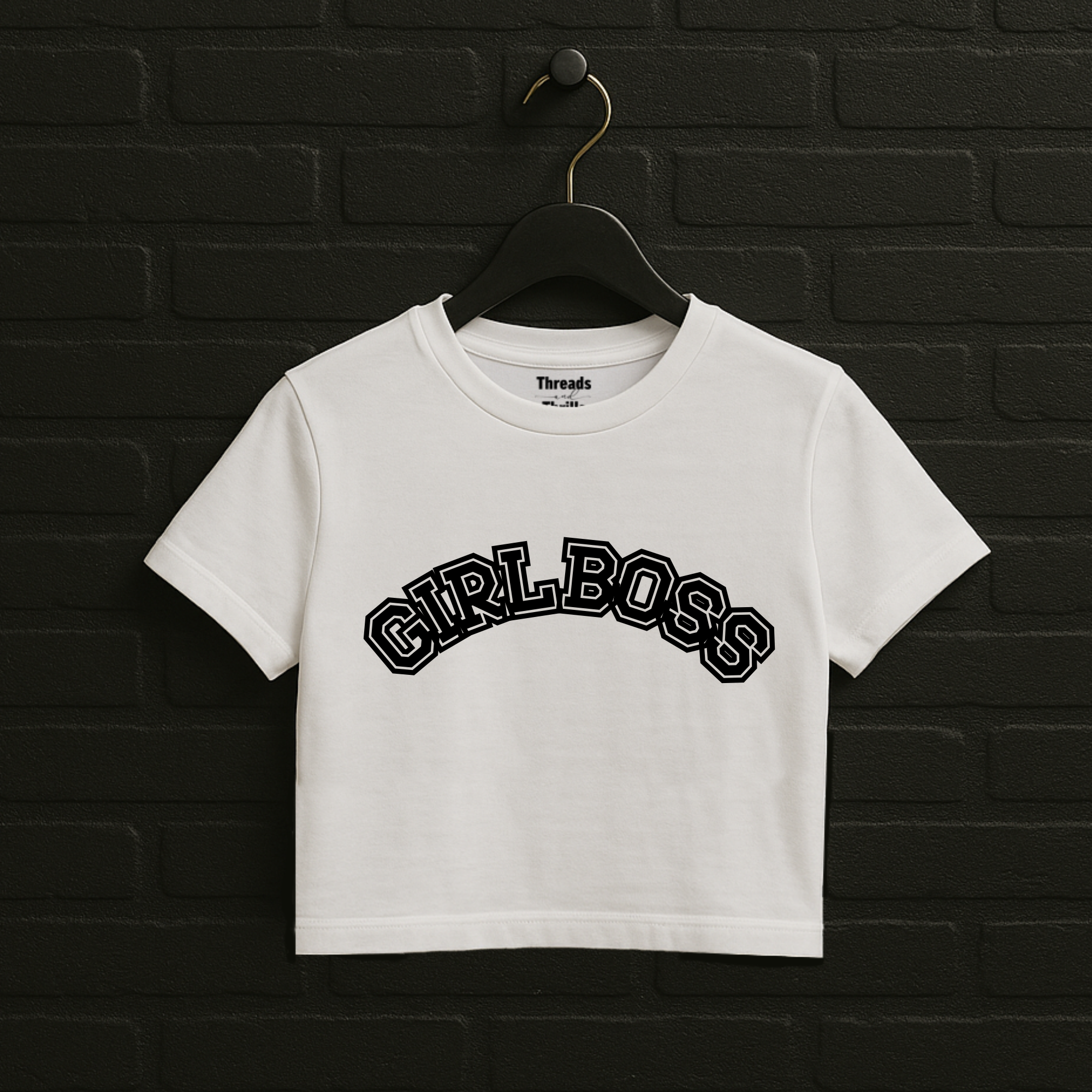 Girl Boss Crop Top, Y2K Crop Tshirt. Y2K Crop Tee, Cropped Top Crop Top, Boss Baby Tee Strong Girl Baby Tee, White Crop Top, Cropped T-Shirt