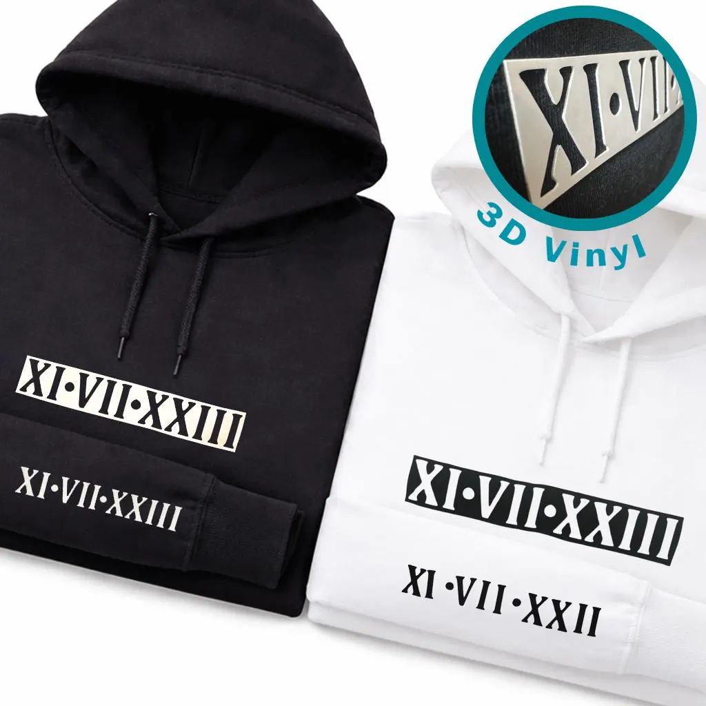 Roman numerals matching hoodies, Wedding date jumper, Gift for husband present for wife, His and hers jumpers, Gift for man, Partner Present