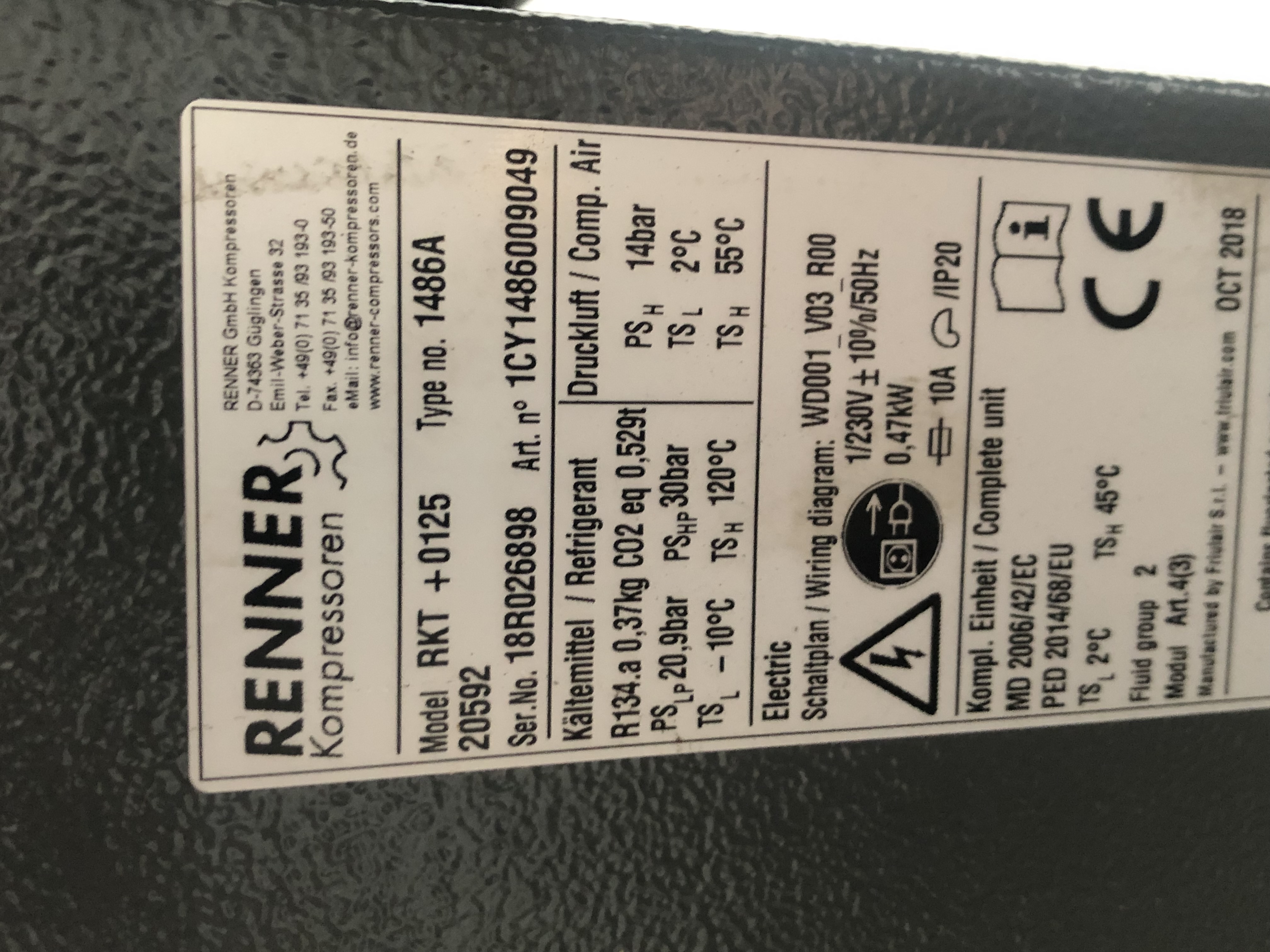 Sécheur d'air Renner RKT+0125