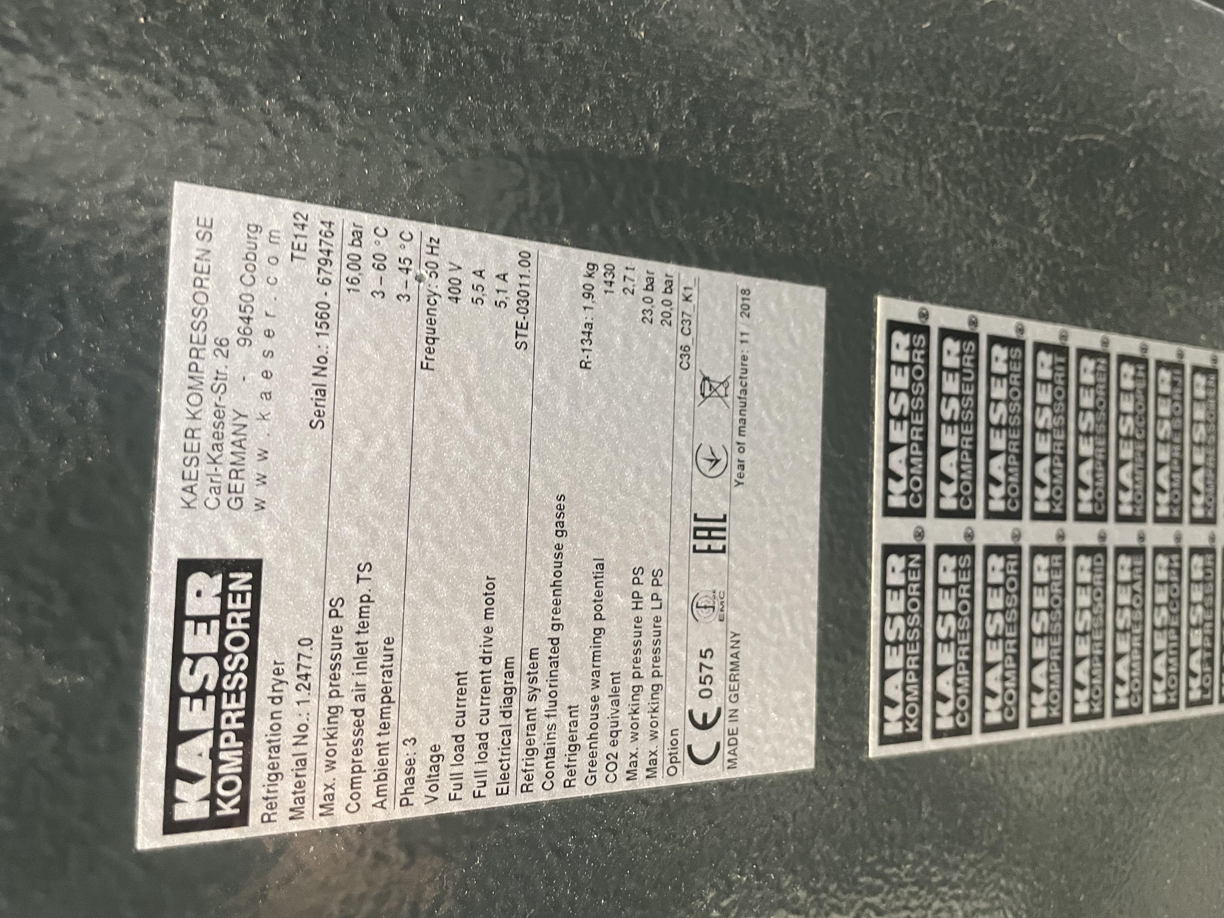 Sécheur d'air Kaeser Secotec TE142