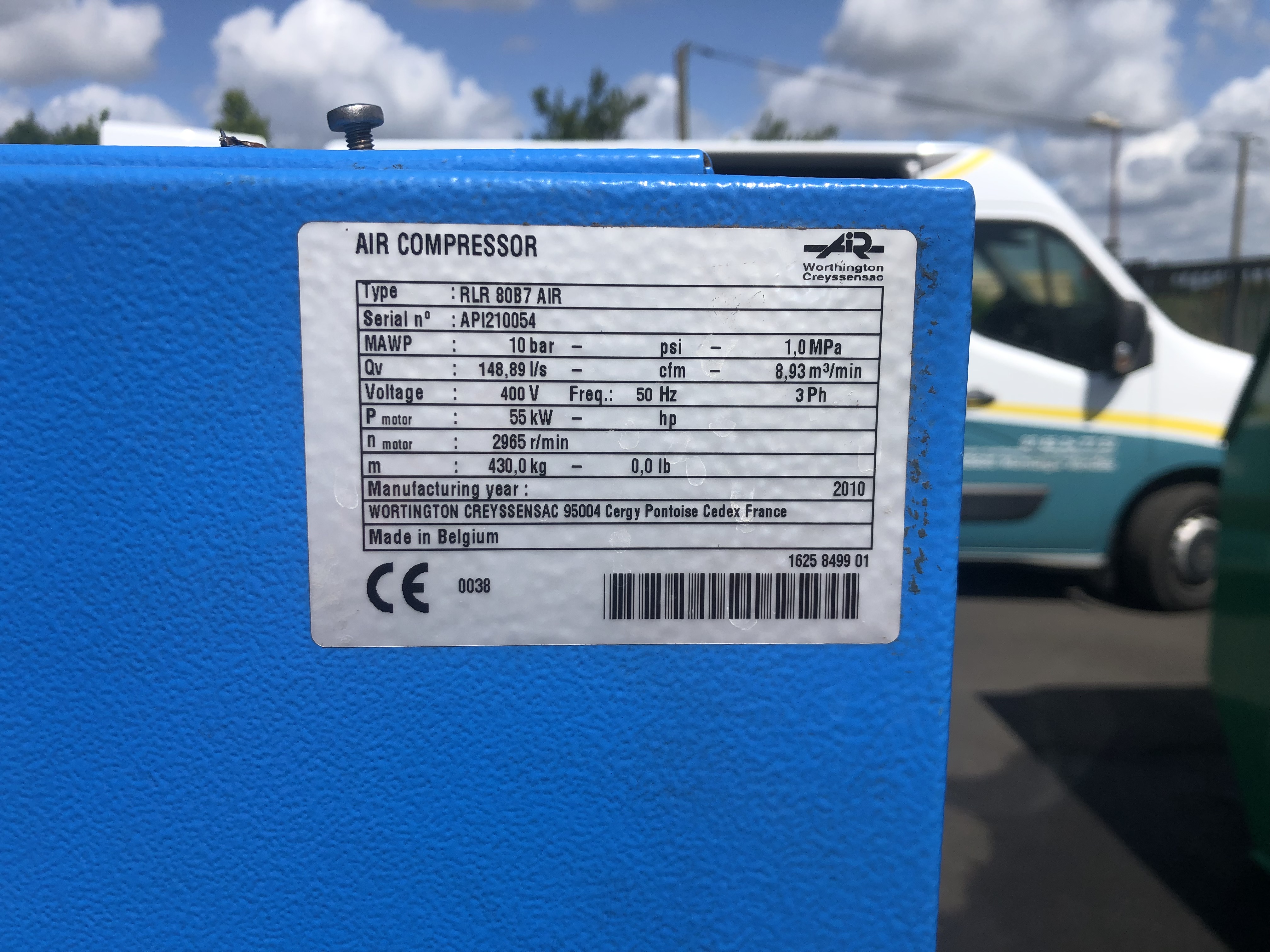 Compresseur Worthington Creyssensac RLR 80B7 AIR