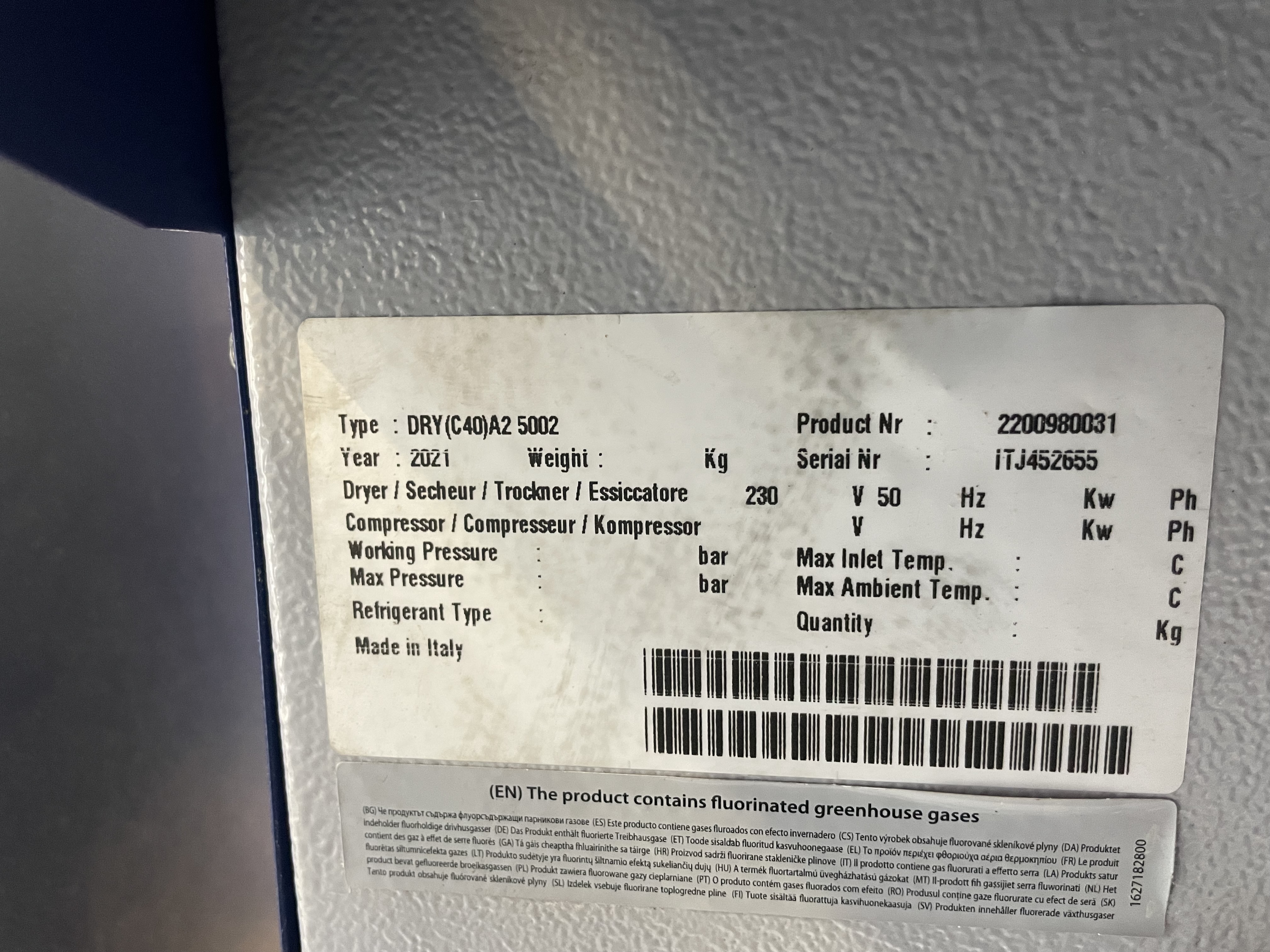 Sécheur air Mauguiere MSR 9