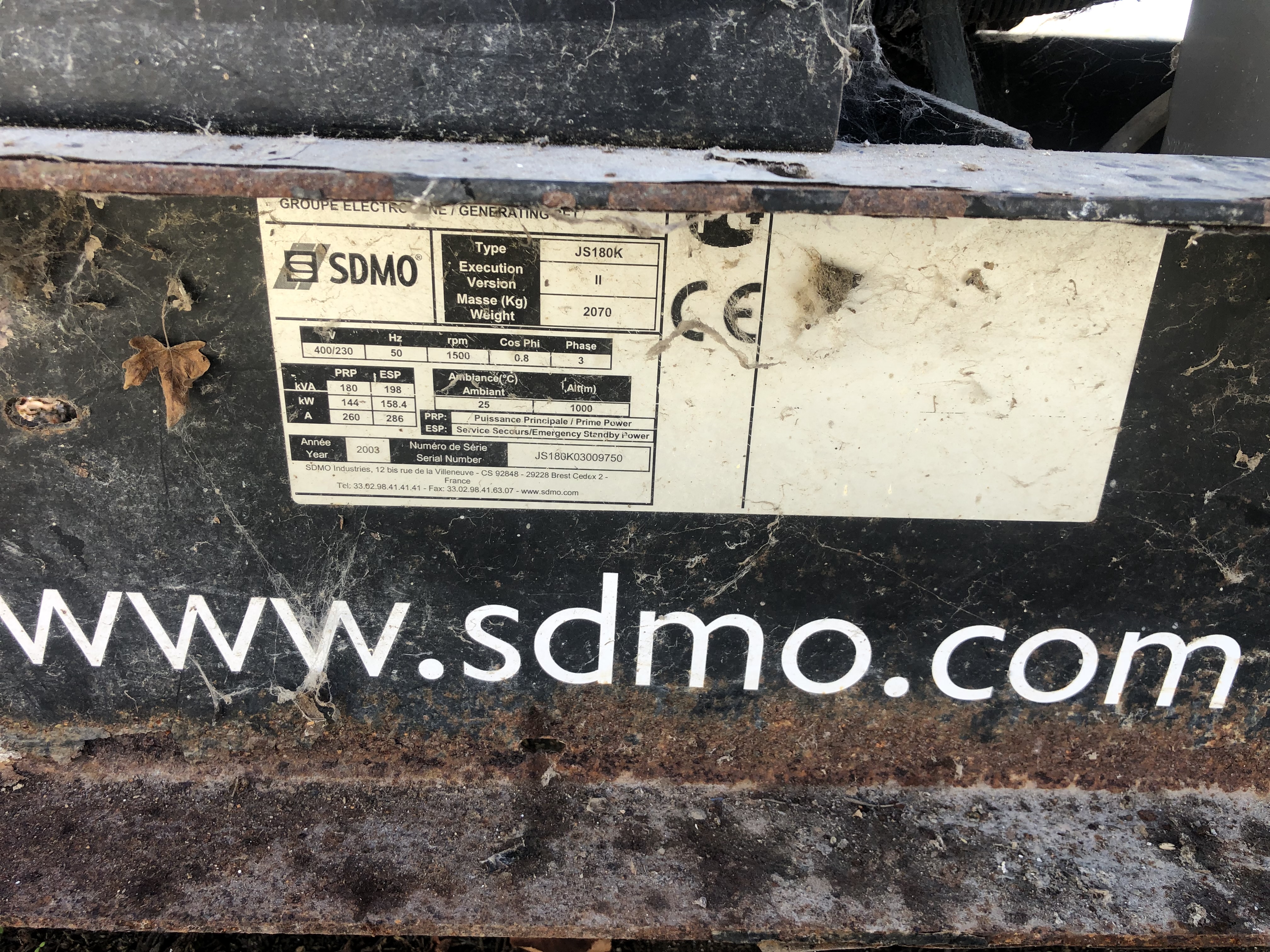 Groupe Electrogène SDMO JS180K