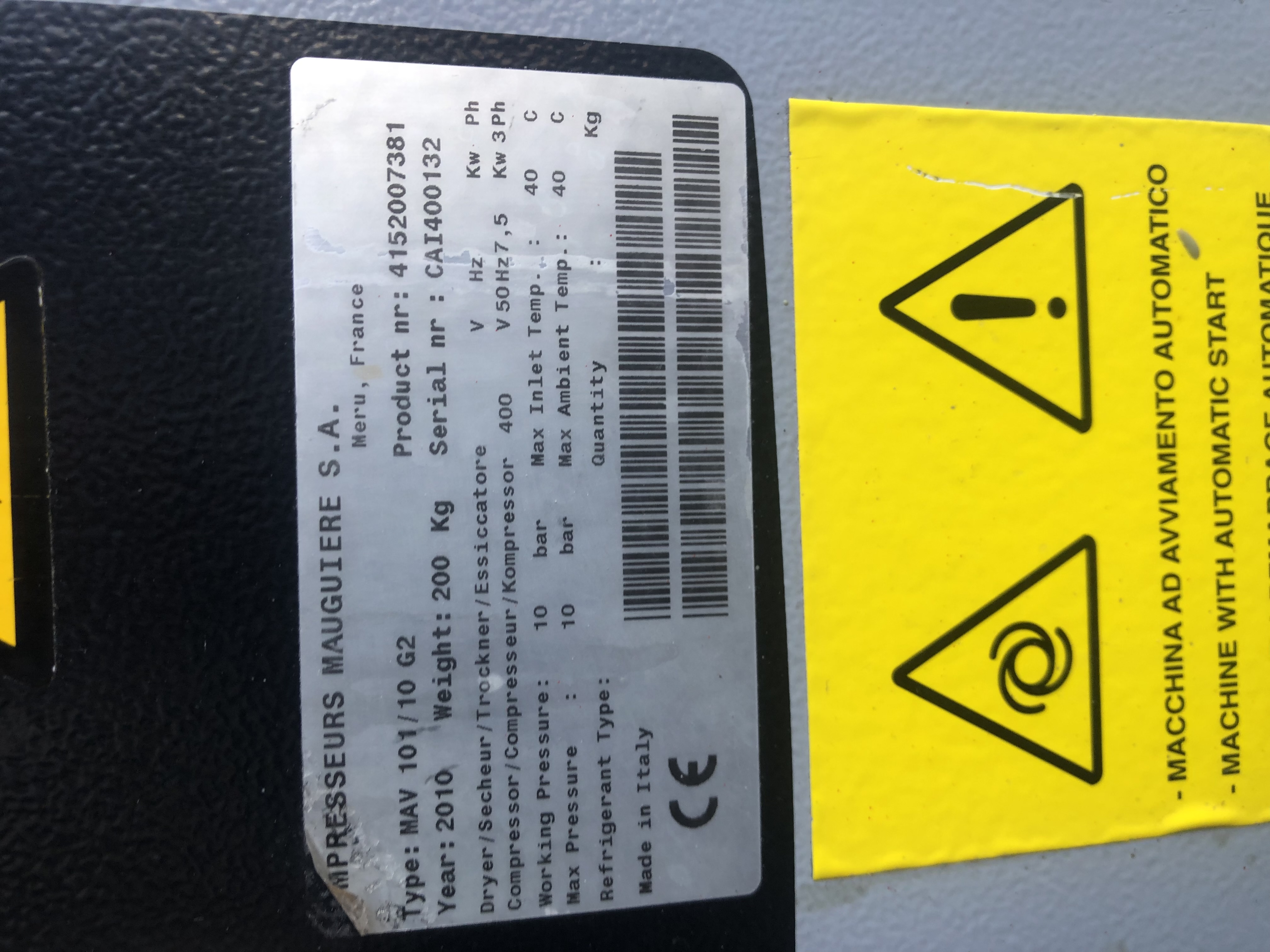 Compresseur Mauguiere MAV101