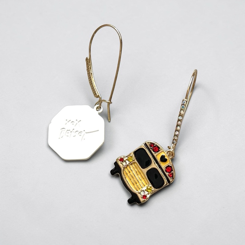 Betsey Johnson School Bus & Stop Sign Earrings