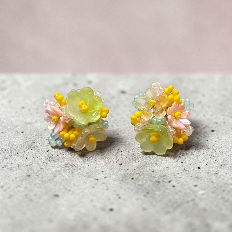 Betsey Johnson Floral Beaded Stud Earrings