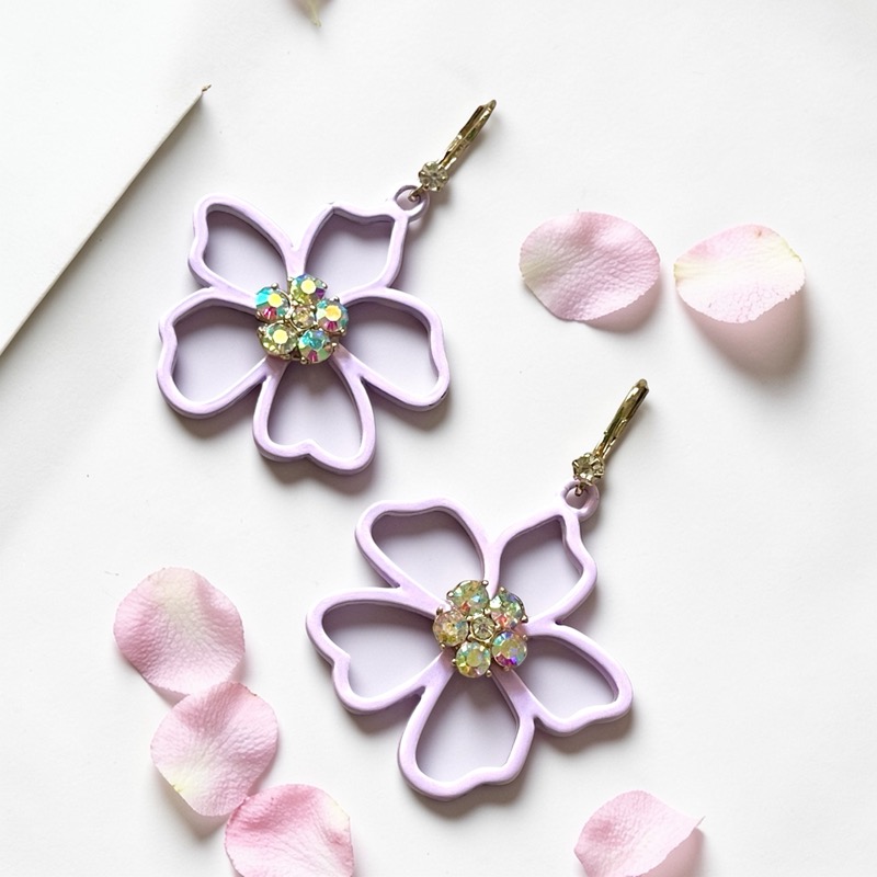 Betsey Johnson Lavender Blossom Earrings
