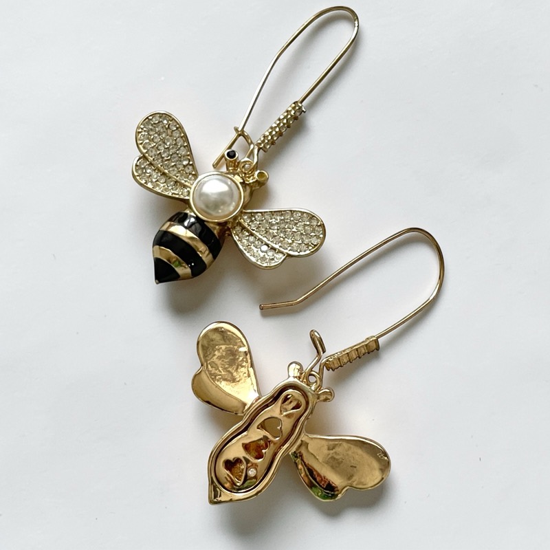 Betsey Johnson Bee Pearl Drop Earrings
