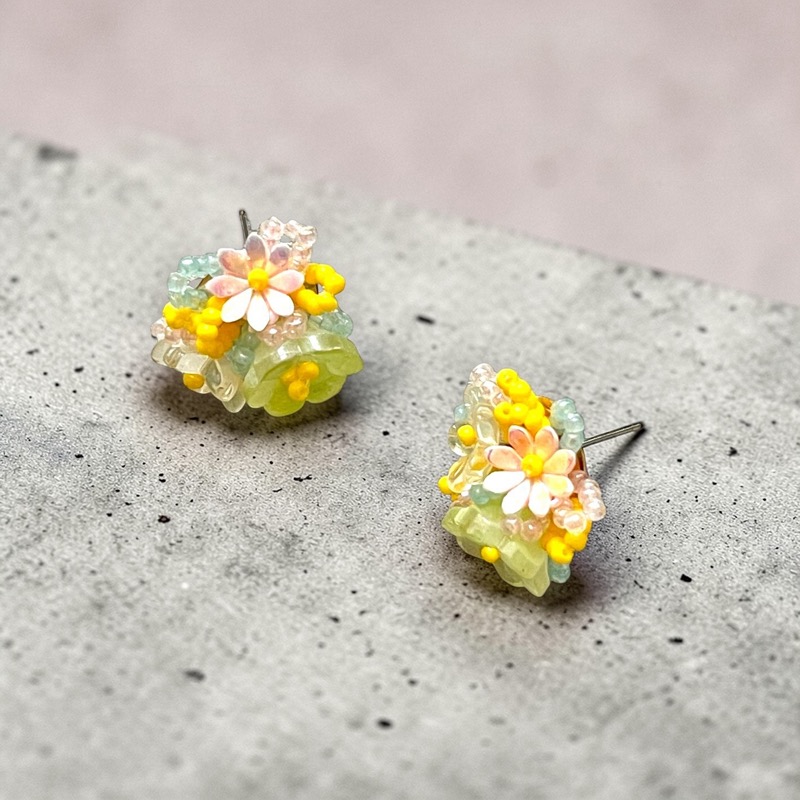 Betsey Johnson Floral Beaded Stud Earrings
