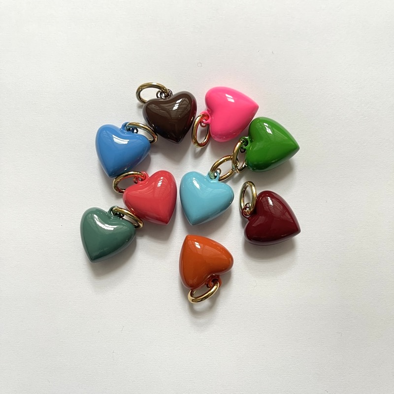 RA Colorful Puffy Heart Pendants.