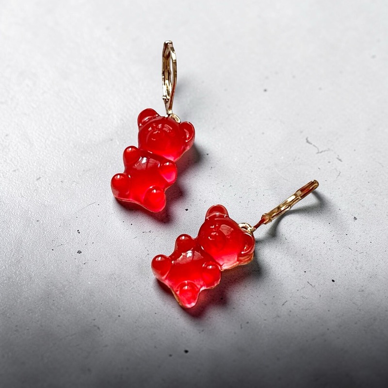 Betsey Johnson Red Gummy Bear Earrings