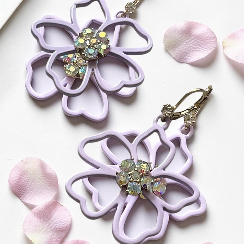 Betsey Johnson Lavender Blossom Earrings