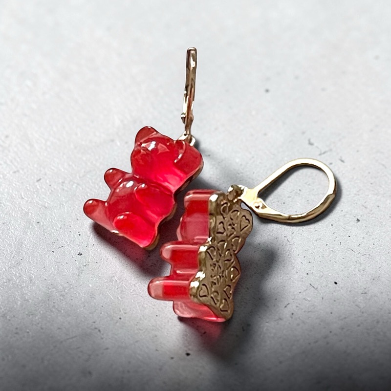 Betsey Johnson Red Gummy Bear Earrings