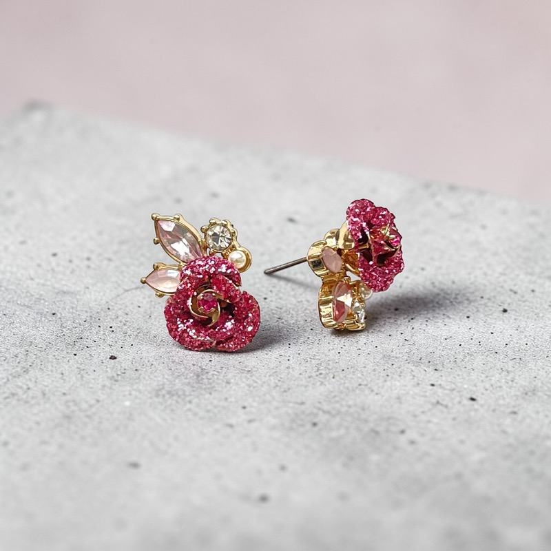 Betsey Johnson Rose Blossom Stud Earrings