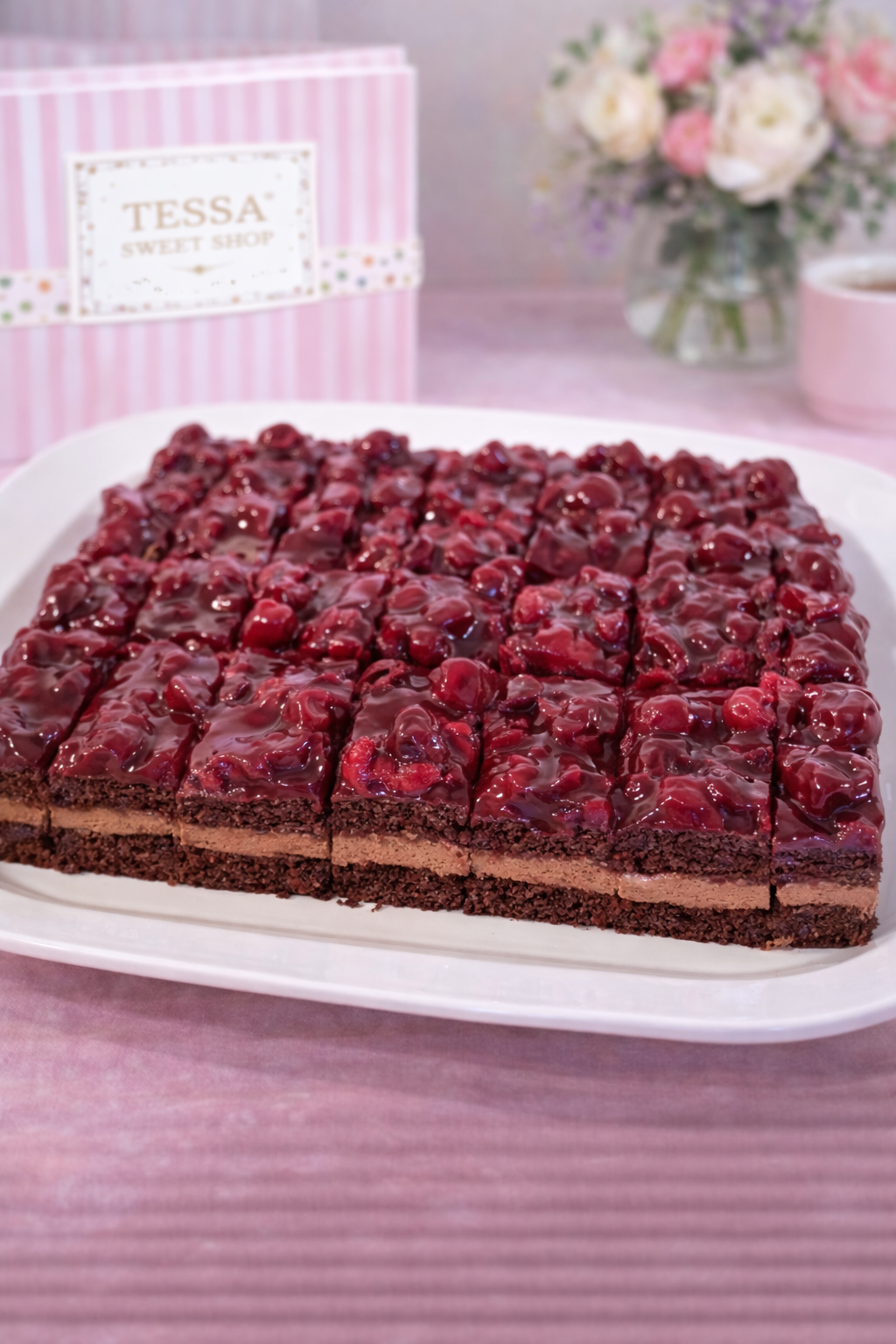 Prăjitură cu Ciocolată și Vișine