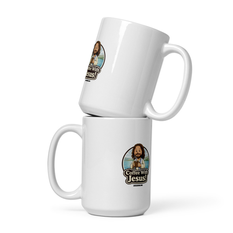 Coffee With Jesus White Glossy Mug 