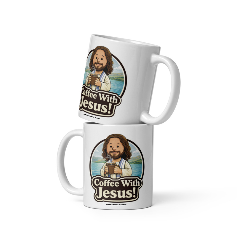 Coffee With Jesus White Glossy Mug 
