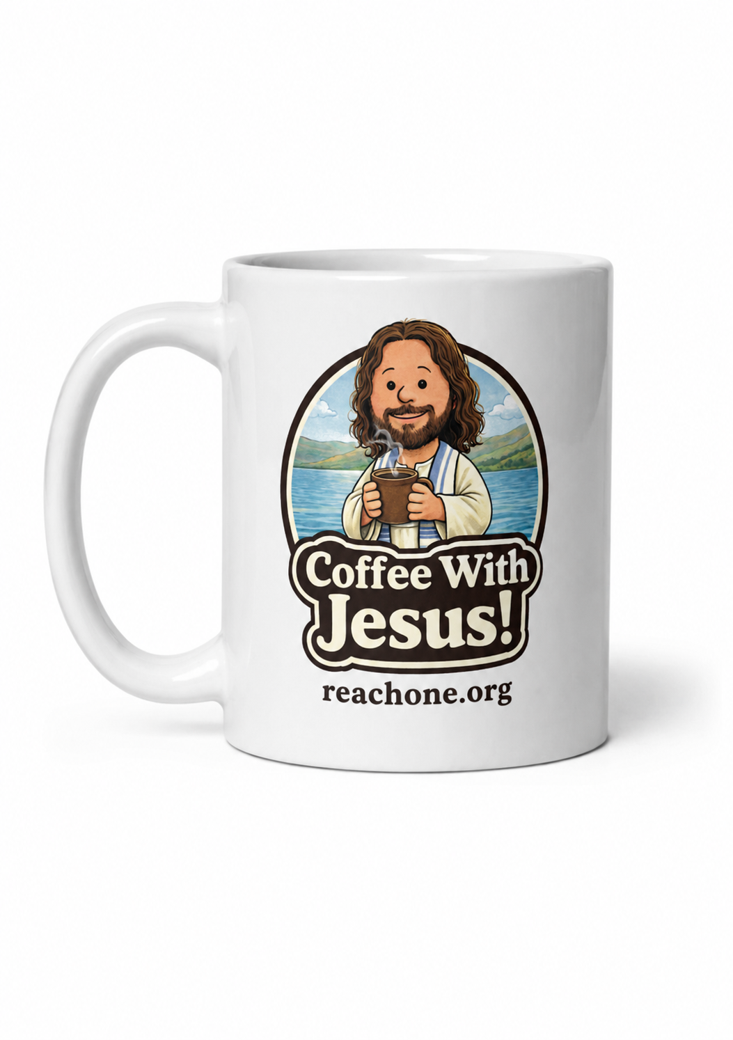 Coffee With Jesus White Glossy Mug 