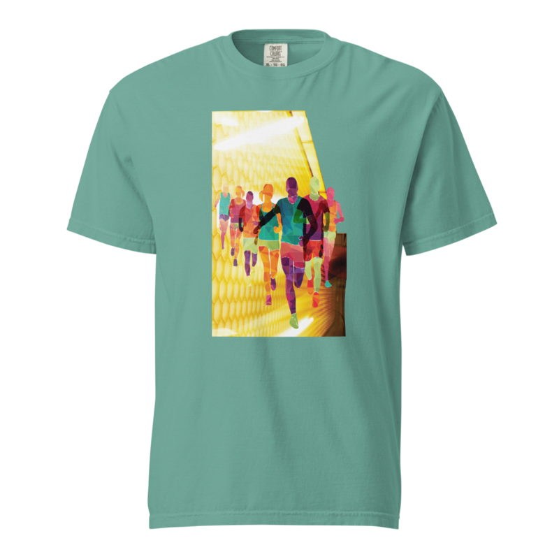Unisex garment-dyed heavyweight t-shirt, just Run, Miles to Go 