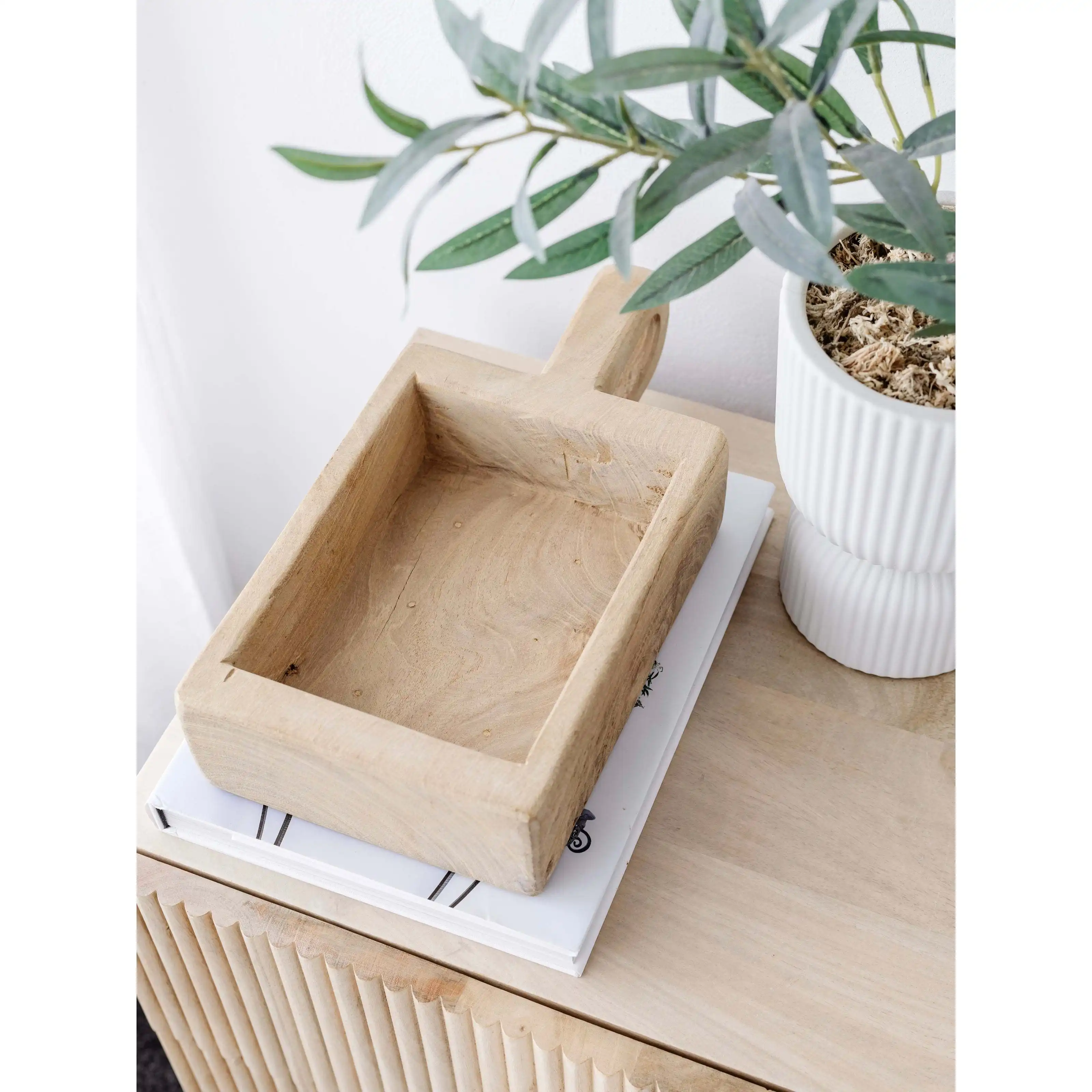 Indian Wooden Handled Display Dish Rectangle