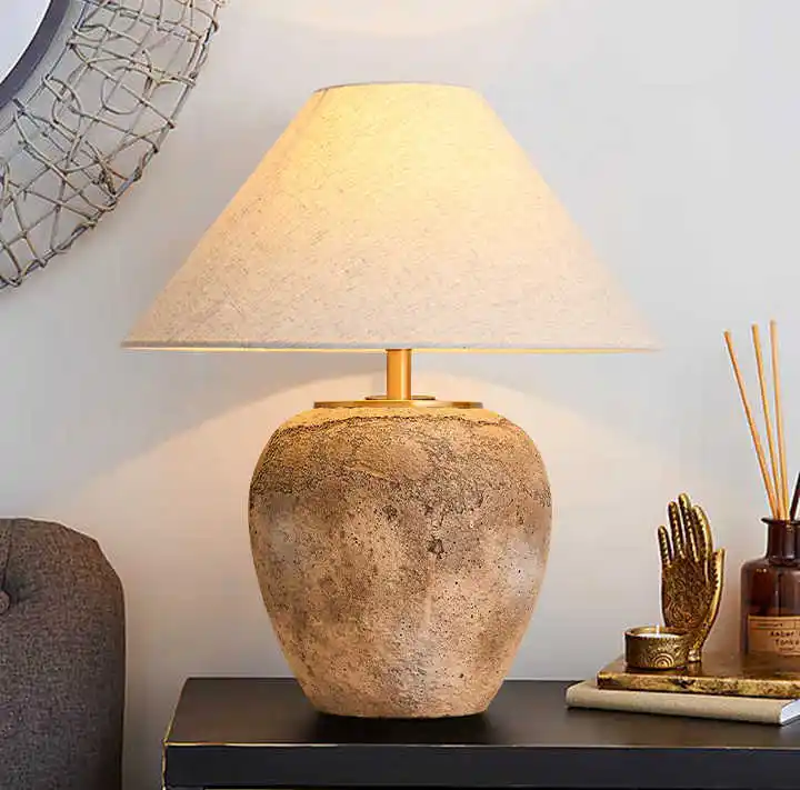 Retro Ceramic Lamp Table Wabi-sabi Style 