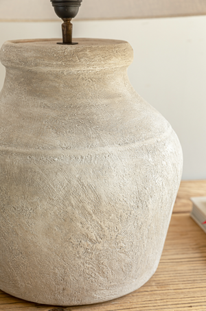 Hamo Vase Lamp - White/Light Fawn