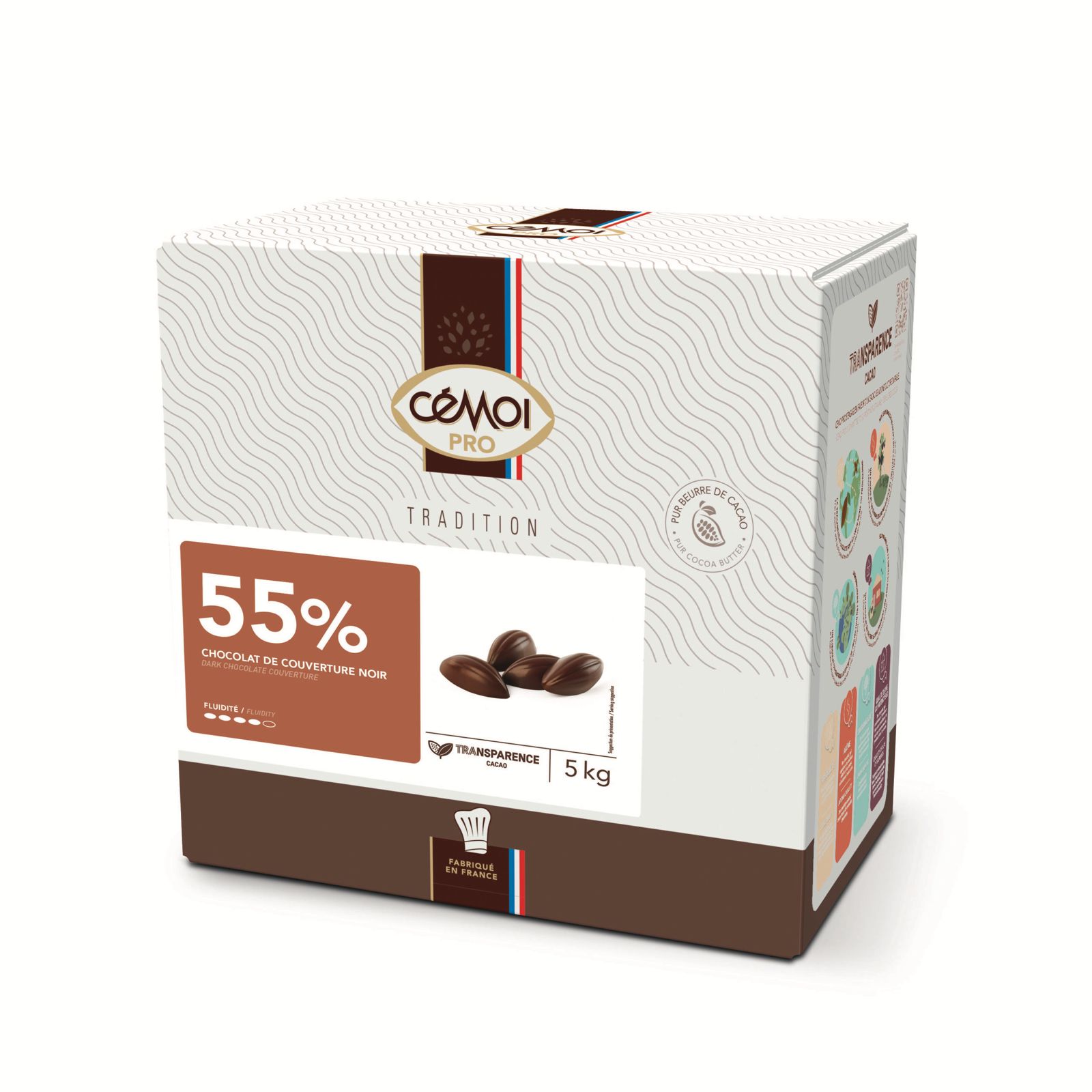 Chocolat noir de couverture Cemoi Pro 55 % 5 kg