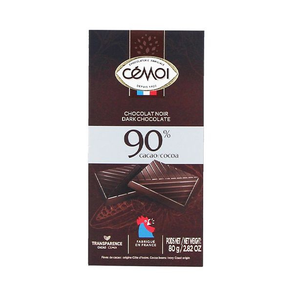 Chocolat Noir Cémoi 90% Cacao 80g