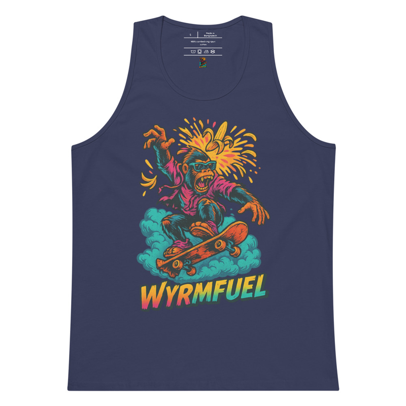 Fuel Your Flex: Wyrmfuel Vest Tank – [Rampage Banana Flip] Edition | Surf Skate Streetwear | Original Art, Regular Fit (Multiple Colours Available)