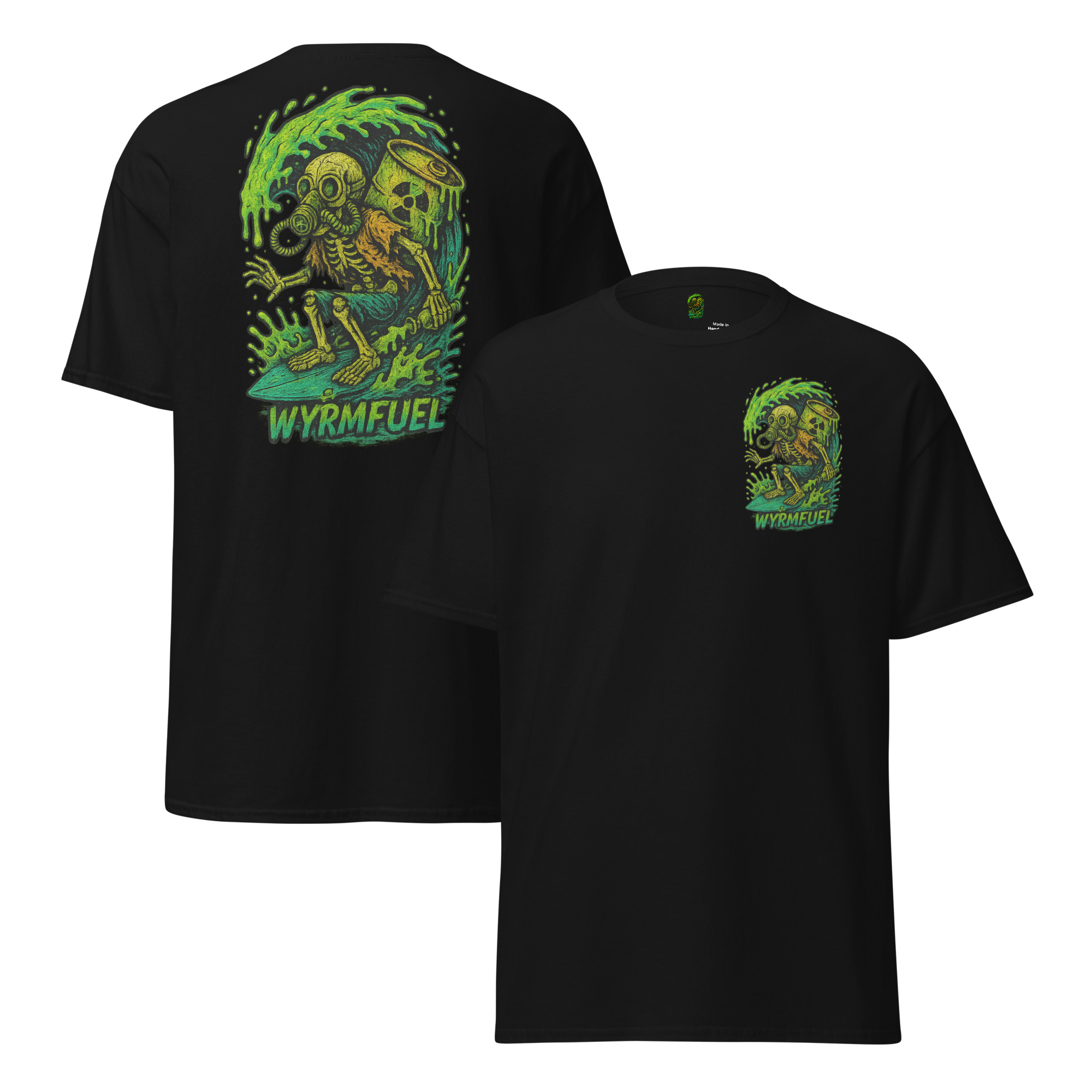 Wyrmfuel Graphic T-Shirt – [Toxic Drop-In] | Surf Skate Streetwear Tee | Original Art, Heavyweight Cotton, Regular Unisex Fit (Multiple Colours Available)