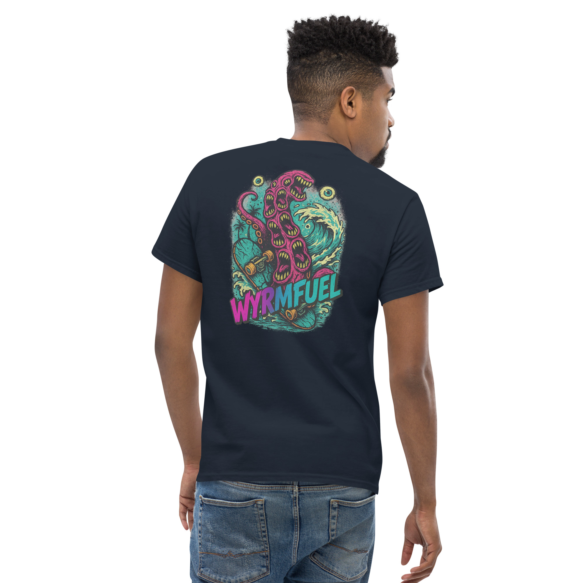 Wyrmfuel Graphic T-Shirt – [Tentakrush] | Surf Skate Streetwear Tee | Original Art, Heavyweight Cotton, Regular Unisex Fit (Multiple Colours Available)