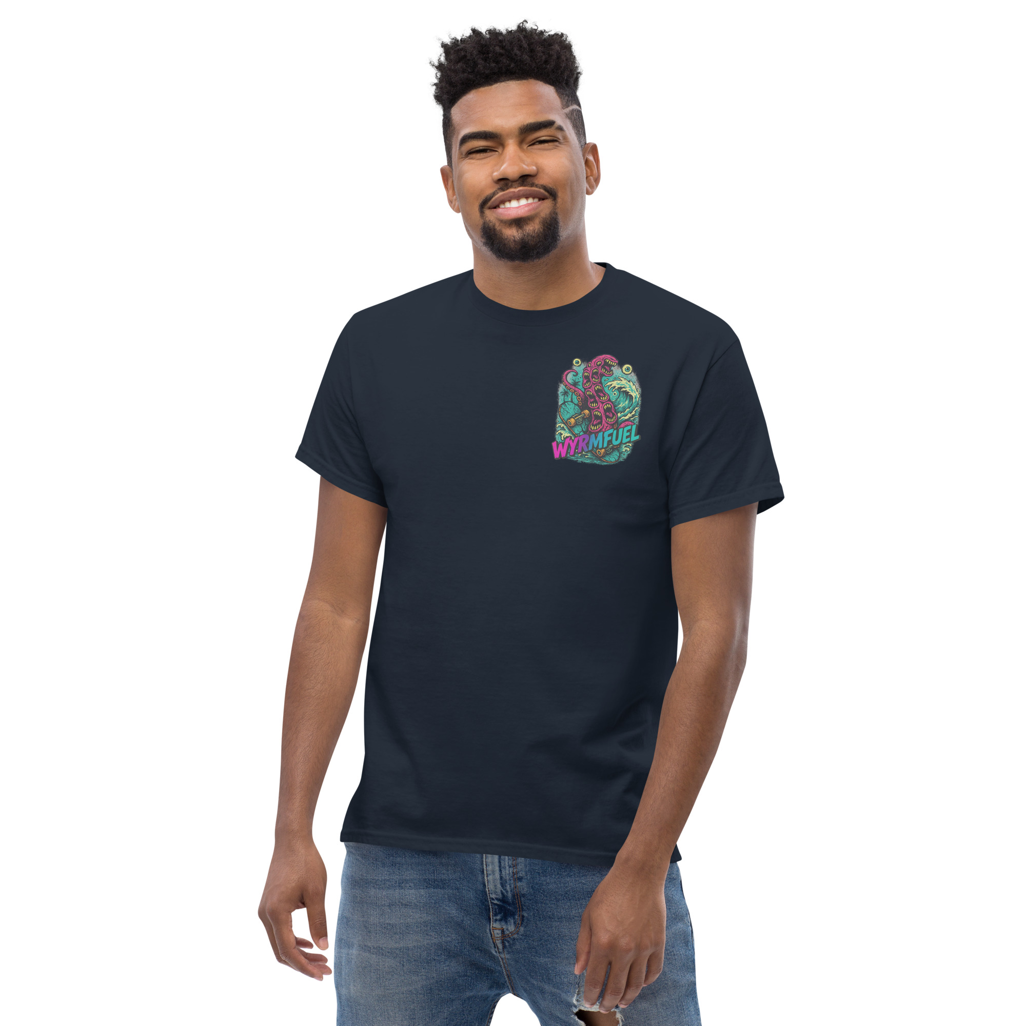 Wyrmfuel Graphic T-Shirt – [Tentakrush] | Surf Skate Streetwear Tee | Original Art, Heavyweight Cotton, Regular Unisex Fit (Multiple Colours Available)