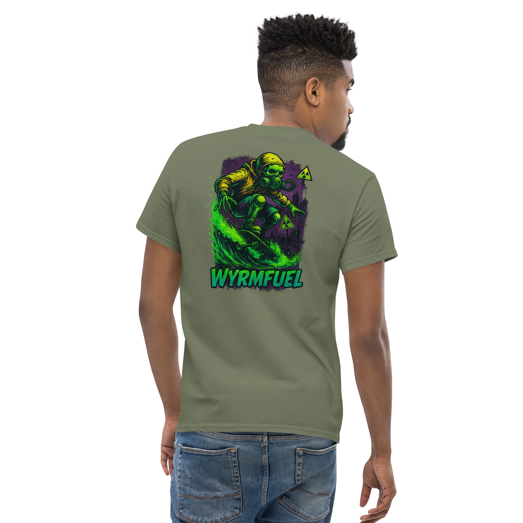 Wyrmfuel Graphic T-Shirt – [Fallout Skater] | Surf Skate Streetwear Tee | Original Art, Heavyweight Cotton, Regular Unisex Fit (Multiple Colours Available)