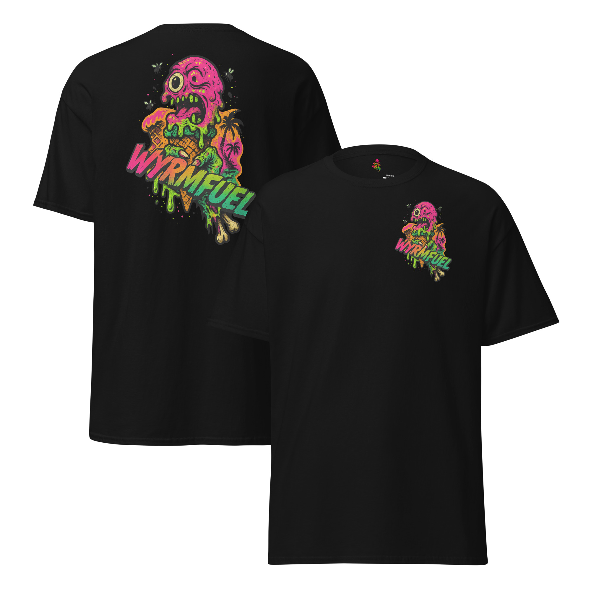 Wyrmfuel Graphic T-Shirt – [Lick Of Death] | Surf Skate Streetwear Tee | Original Art, Heavyweight Cotton, Regular Unisex Fit (Multiple Colours Available)
