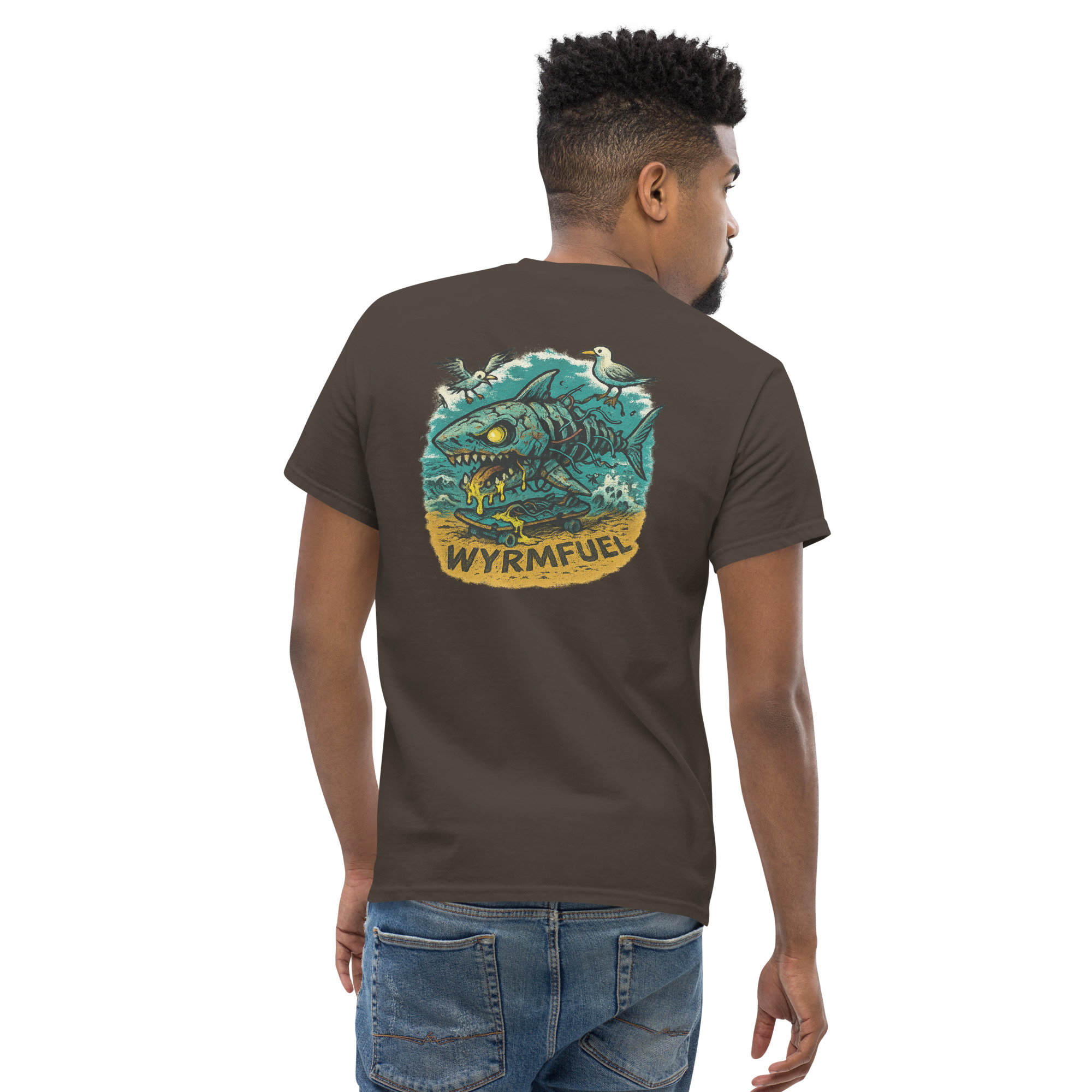 Wyrmfuel Graphic T-Shirt – [Dead Set Shred] | Surf Skate Streetwear Tee | Original Art, Heavyweight Cotton, Regular Unisex Fit (Multiple Colours Available)