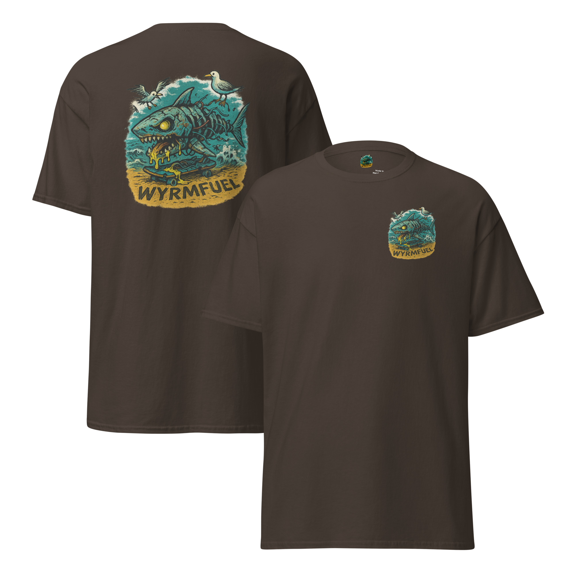 Wyrmfuel Graphic T-Shirt – [Dead Set Shred] | Surf Skate Streetwear Tee | Original Art, Heavyweight Cotton, Regular Unisex Fit (Multiple Colours Available)