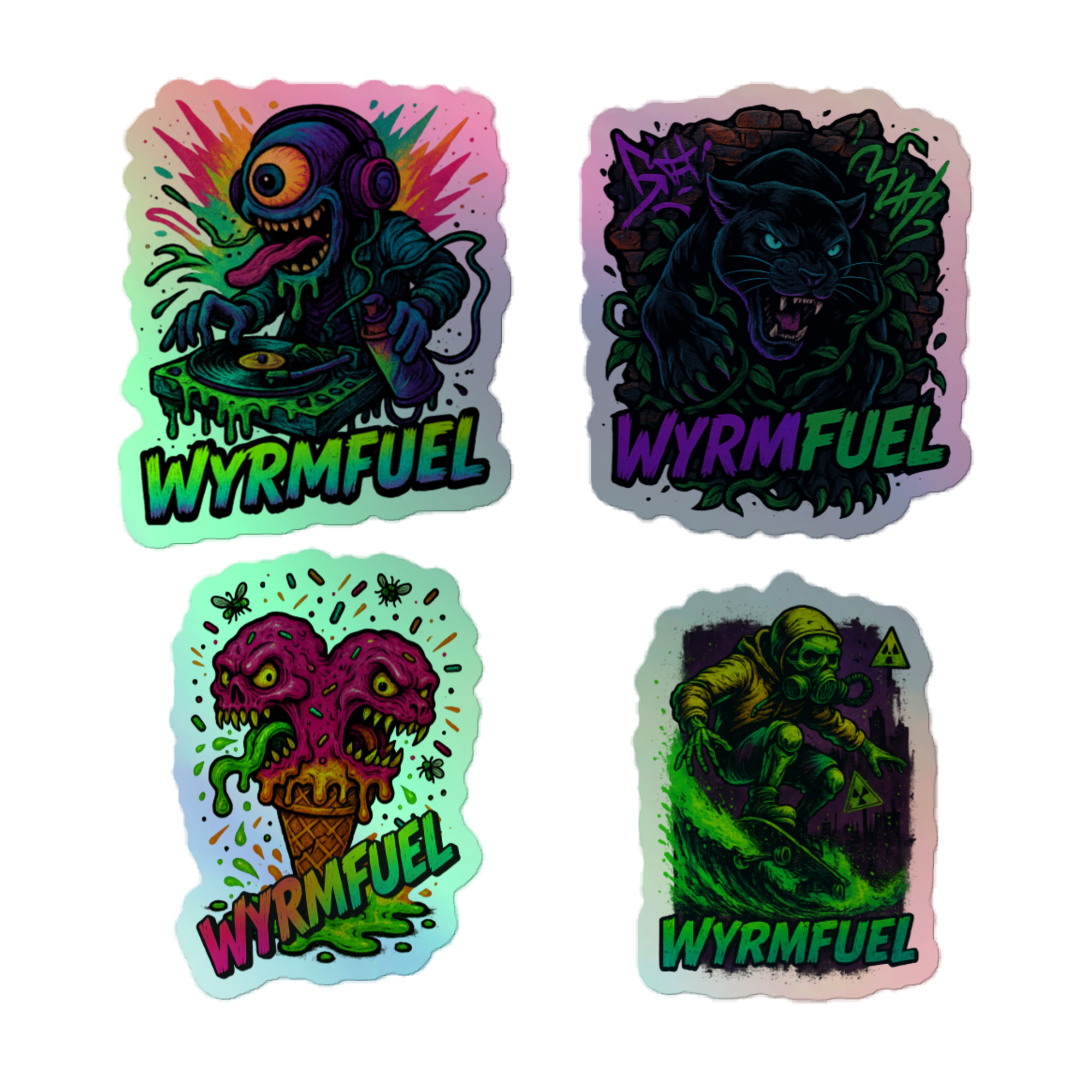 Wyrmfuel Holographic Stickers – Fuel Your Surface. (SET 3)