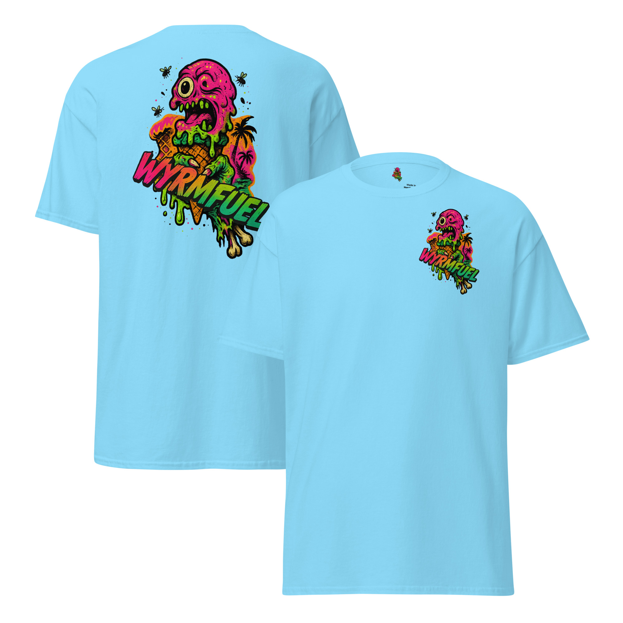 Wyrmfuel Graphic T-Shirt – [Lick Of Death] | Surf Skate Streetwear Tee | Original Art, Heavyweight Cotton, Regular Unisex Fit (Multiple Colours Available)