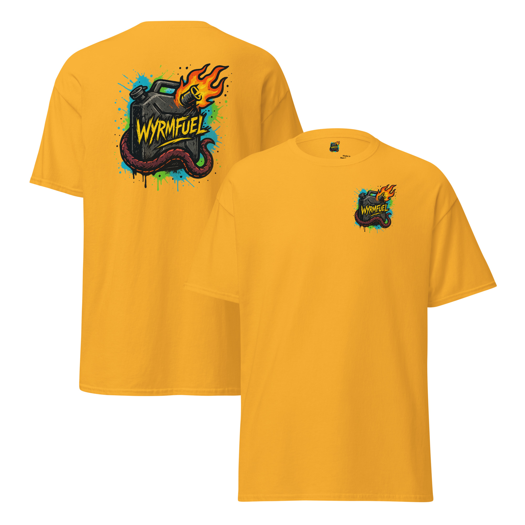 Wyrmfuel Graphic T-Shirt – [Fuel The Chaos] | Surf Skate Streetwear Tee | Original Art, Heavyweight Cotton, Regular Unisex Fit (Multiple Colours Available)