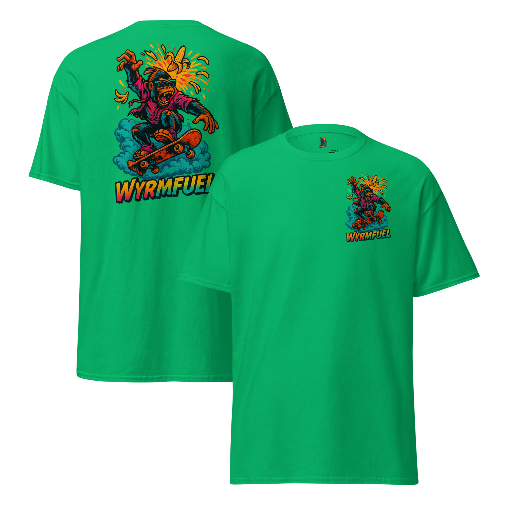 Wyrmfuel Graphic T-Shirt – [Rampage Banana Flip] | Surf Skate Streetwear Tee | Original Art, Heavyweight Cotton, Regular Unisex Fit (Multiple Colours Available)