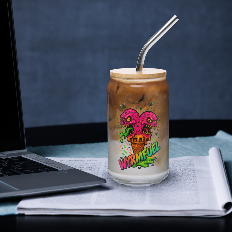 Fuel Your Thirst: 16oz Wyrmfuel Can Glass – [Scream Cone] Edition