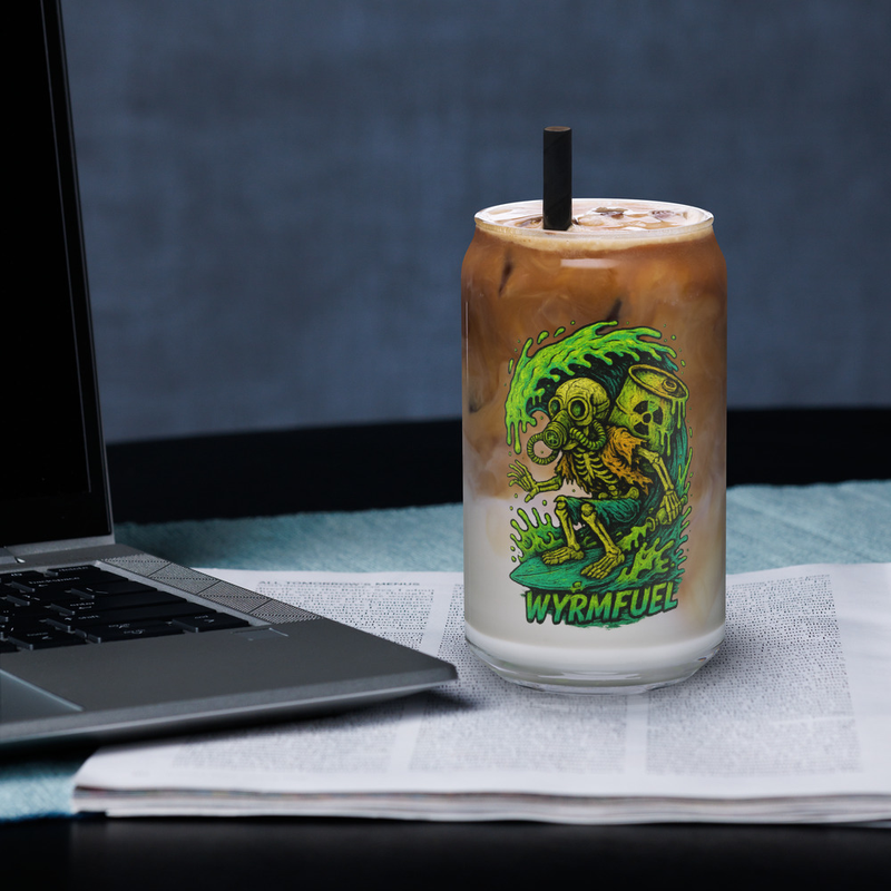 Fuel Your Thirst: 16oz Wyrmfuel Can Glass – [Toxic Drop-In] Edition 