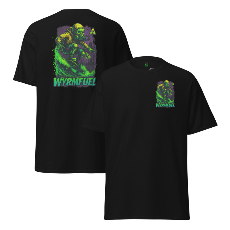 Wyrmfuel Graphic T-Shirt – [Fallout Skater] | Surf Skate Streetwear Tee | Original Art, Heavyweight Cotton, Regular Unisex Fit (Multiple Colours Available)