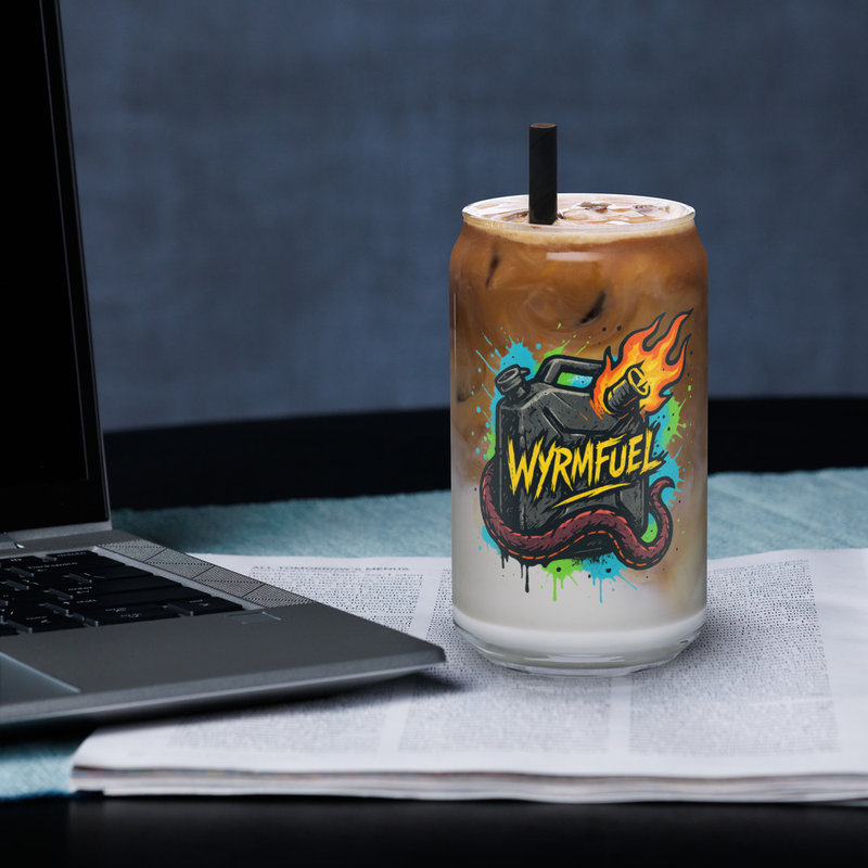 Fuel Your Thirst: 16oz Wyrmfuel Can Glass – [Fuel The Chaos] Edition