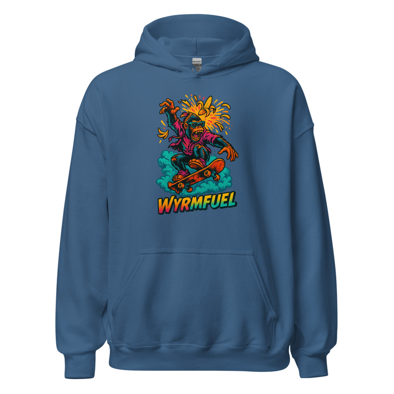 Wyrmfuel Unisex Street Hoodie – [Rampage Banana Flip] Edition | Surf Skate Streetwear | Original Art, Regular Fit (Multiple Colours Available)