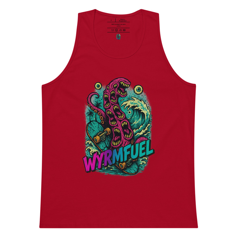 Fuel Your Flex: Wyrmfuel Vest Tank – [Tentakrush] Edition | Surf Skate Streetwear | Original Art, Regular Fit (Multiple Colours Available)