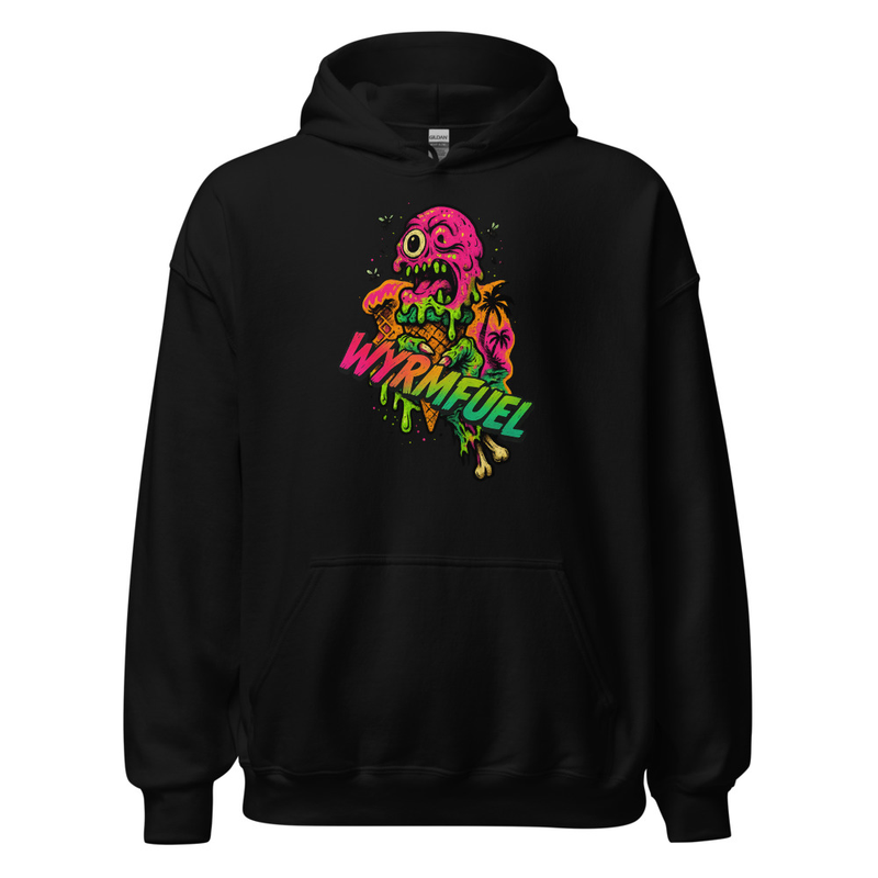 Wyrmfuel Unisex Street Hoodie – [Lick Of Death] Edition | Surf Skate Streetwear | Original Art, Regular Fit (Multiple Colours Available)