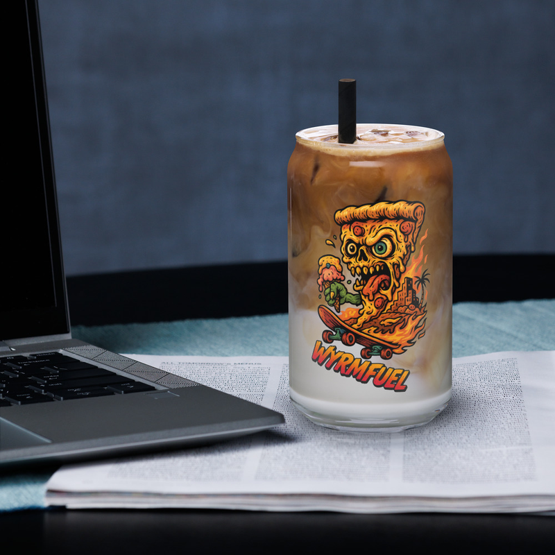 Fuel Your Thirst: 16oz Wyrmfuel Can Glass – [Deep Dish Doom] Edition