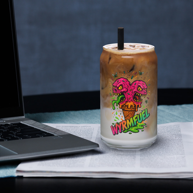 Fuel Your Thirst: 16oz Wyrmfuel Can Glass – [Scream Cone] Edition